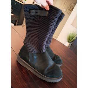 UGG Australia Women's Shaina Black Knit Boots 1012534 Cuff/ Tall Bootie SZ 9